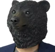AQKILO Black Bear Mask Wild Animal Latex Full Head Realistic Masks Fancy...