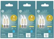GE Lighting 93121493 5W 500 Lumens Clear CAM E26 LED Dusk to Dawn Bulbs Auto 3pk