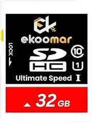 Ekoomar U1 32GB SD Card - Class 10, High-Speed Memory Card with 100MB/s for Digital Camera, Dash Cam, & Video Recording | Durable & Reliable Storage for Memories, Camera SD Card