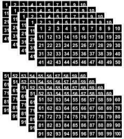 AIEX 10 Sheets Number Stickers 5 Sets of 1-100 Vinyl 1*1 inches, Black, White