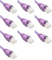 50 Feet Cat6 Ethernet Network Patch Cables Purple RJ45 m/m (10 Pack)