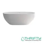 Fienza Nero Cast Stone Bath Matte White 1550mm