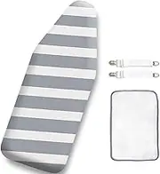 12.5 x 30 Inch Mini Ironing Board Cover,100% Cotton Iron Cover and Extra Thick Pad,Resists Scorching and Staining