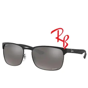 【RayBan 雷朋】碳纖維 康目戀彩偏光太陽眼鏡 RB8319CH 186/5J 霧黑框 極彩水銀漸層灰偏光鏡片 公司貨