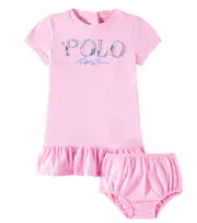 [Polo Ralph Lauren Kids] Polo Ralph Lauren Kids Baby cotton dress and bloomers set M 3 pink