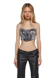 [Club Exx] Mirror Ball Dancer Bustier Top