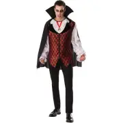 Way To Celebrate Mens Shirt, Cape, Medallion Vampire Halloween Costume: XL 40/42