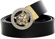 [Old John leather] Men's Luxury Gold Tiger Buckle 35-mm Italian Leather Belt