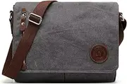 [Sunborls] Messenger Bag for Mens Retro Canvas Laptop Bag Women 15.6in Briefcases Rugged Satchel Shoulder Bag