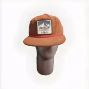 Corduroy Flat Bill Busch Light Logo Cotton Twil Rope Adjustable Hat Cap
