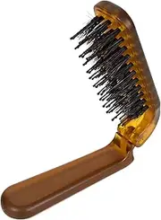 Folding Hair Brush Boar Bristle Brush Portable Hair Massage Comb Men's Brush Foldable Pocket Size Anti-Static Hairbrush Quick Dry Travel Massage Brushes for Brushing, Combing, Slicking