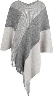 [HEYDHSDC] Korean Style Oversized Ponchos Autumn Winter Women'S Wear Contrast Color Cloak Shawl Sweater Coat
