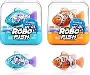 Robo Fish Series 3 Robotic Swimming Fish (Orange and Teal) Electronic pet Fish, Summer Pool Toy, Bath Toy, (2 Pack, Orange and Teal)