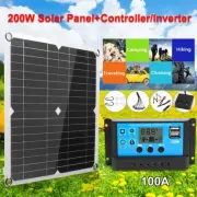 200W Solar Panel Kit 4000W Power Inverter 12V 100A Battery Charger Controlle US