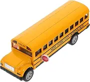 Toddmomy School Bus Model Pull Back for Die Cast Push and Go Car Birthday Present Party Favor Realistic Design for Hands Fun Safe Material