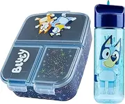 BlueY Children's Lunch Box with Compartments & Water Bottle for School, Nursery