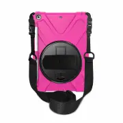 StylePro, shockproof case with hand strap, shoulder strap & rotating stand for iPad Pro 11, pink