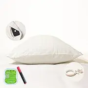 earthbeat Undyed Grounding Pillowcase. Adapter Included. Free Grounding Tester Kit. Soft and Smooth Combed Cotton with Silver Fiber. Suitable for Chemical Sensitivity. (Off White (Aus Adapter))