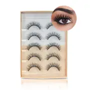 Nevenka Natural False Eyelashes Wispy Fluffy Lashes Reusable Tapered End Technology Fake Lashes 5 Pairs (F05)