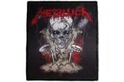 Metallica Skeleton Poster Printed Iron On Patch (Black/White/Red) (One Size)