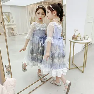 女童洛麗塔公主裙2022夏季新款韓版兒童洋氣連衣裙小女孩蓬蓬紗裙