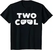 [X.Style] Kids Two Cool Sunglasses Second 2nd Birthday Party Toddler ds1278 T-Shirt (S) Black