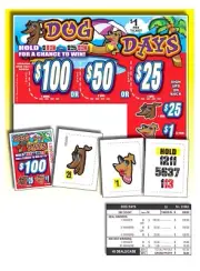 Pull Tab Ticket - Hard Card Tickets - Game - 5 Pack Dog Days