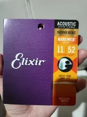PACK OF 2 Elixir Nanoweb Phosphor Bronze Acoustic Guitar Strings 11-52