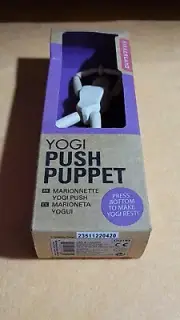 Kikkerland Wood Yogi Wooden Push Puppet New in Box