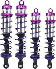 Adjustable Metal Oil Pressure 1/8 RC Car Shock Damper Set, Lightweight Long Service Life, Compatible with JLB HSP EM Racing DHK HPI (Purple)