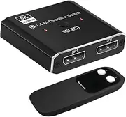 Snblzhef 8K DisplayPort Switch 2 in 1 Out/ 1 in 2 Out Display Port DP Switch Supports 8K30Hz 4K120Hz for PC Monitor Laptop Etc