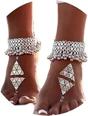 [Generic] Boho Anklets Bracelets bell beaded Anklet Chain Tassel Beach Barefoot Sandals Foot Jewelry for Women and Teen Girls