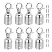 1.1"x3" Stanchion Rope End Stopper 8pcs Cord End Caps Barrier Rope End Silver