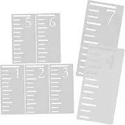 HOODANCOS 7Pcs Height Measuring Ruler Template for Reusable Growth Chart for Wall Decor Easy Clean Plastic Stencil with Markings Fun Height Tracker for Rooms
