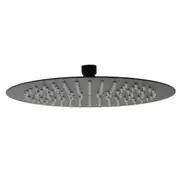 WaterMark WELS 10" 250mm Diameter Thin Round Rainfall Overhead Shower Head Black