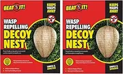 BEAT IT Set of 2 Wasp Repelling Decoy Nests Paper Hanging Deterrent Territorial Insect Protection