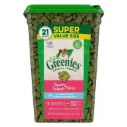 Greenies Feline Natural Dental Treats Tempting Salmon Flavor 21 oz By Greenies