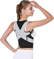 Adjustable Back Posture Corrector for Women and Men Breathable Back Support Brace Concealed Back Straightener Provide Neck Shoulders and Upper Back Pain Relief (Color : Gray, Size : 3X-Large)