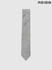 Reiss Soft Sage Santo Silk Medallion-Print Tie (F02829) | $135