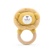 The Peanutshell Lion Wood Ring Teether 13cm Baby Teething Animal Toy ORNG 0+