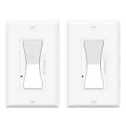 Single Pole 3-Way Dimmer Switch Decora Wall Light Switch with Plate Cover 2-Pack