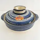 Banko Ware Japanese DONABE Earthen Pot KAKIOTOSHI HAKEME Blue Pottery