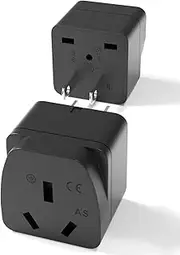 2 Pack Japan Travel Adapter, AU to Japan Plug Adapter Type A Travel Power Plug for Japan,Thailand, Philippines, Vietnam, USA, China, Canada, Mexico, Jamaica, Peru and More, Black