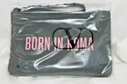 Valentino Born in Roma Black PINK WRISTLET STUDDED Cosmetic Makeup Bag Clutch