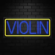 Violin Neon Sign for Retail Displays | LED Flex Neon | 24"W x 10"H x 1"D