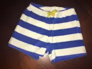 NWT 3T or 4T 3 4 Mini Boden Blue & White Striped Toweling Shorts