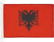 Albania Nautical Flag 18'' x 12'' - Albanian Flags 30 x 45 cm - Banner 12x18 in for Boat - AZ FLAG