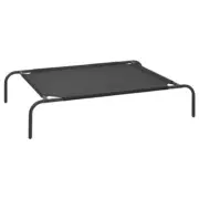 Elevated Black Dog Bed Small Durable Textilene Fabric Portable Pet Comfort