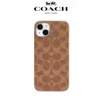 【COACH】IPHONE 15 PLUS 手機殼 卡其經典大C