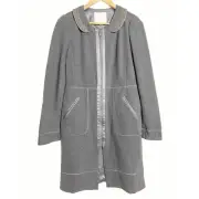Rebecca Taylor Gray Sequin Zip Up Duster Jacket Dress Size 10